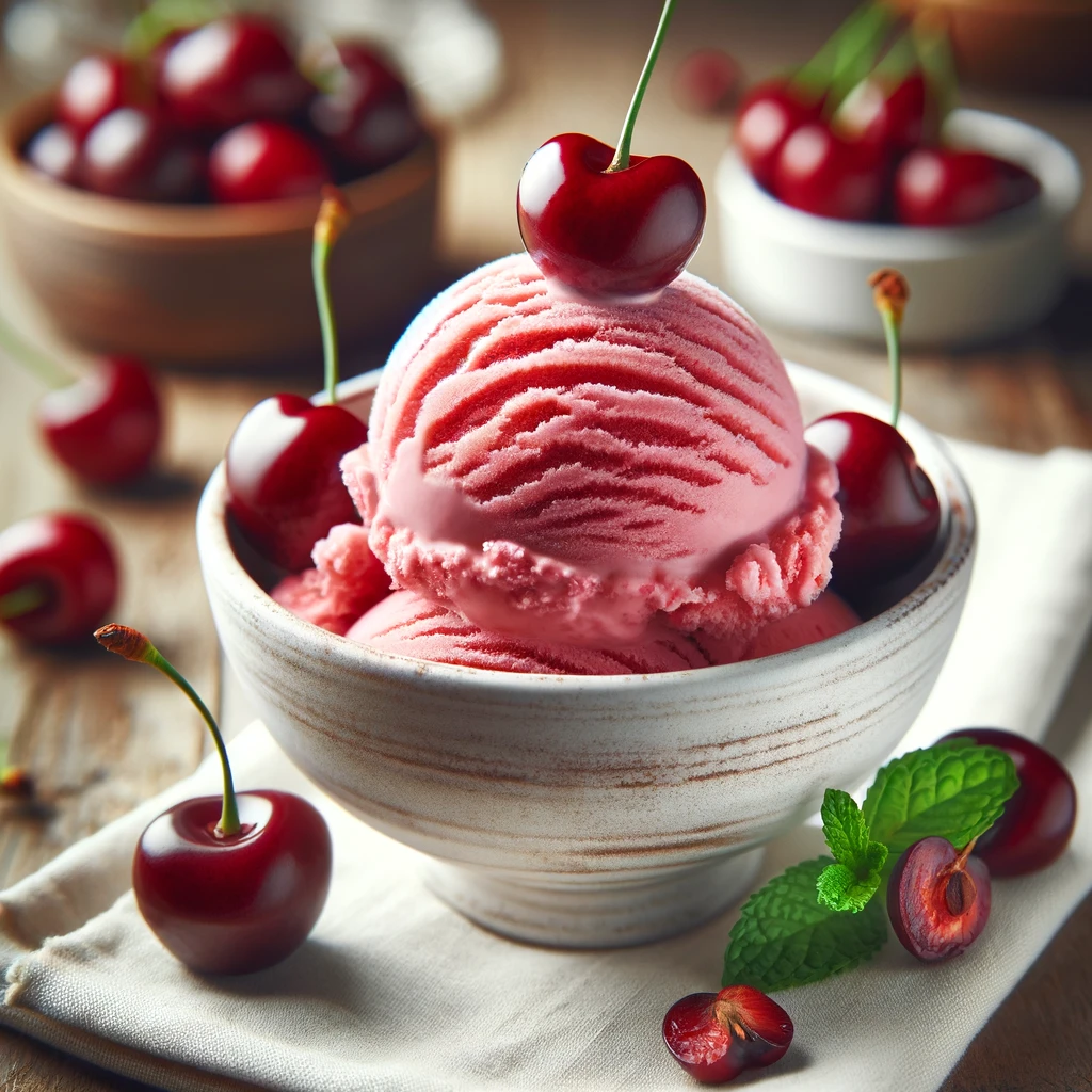artisan cherry flavour ice cream