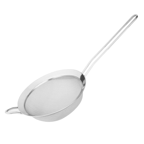 Use of sieves in ice cream making at home