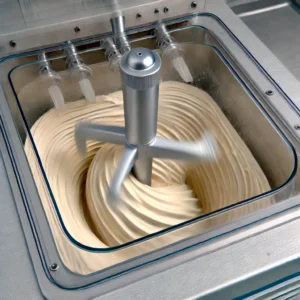 ice cream being churned in an ice cream machine